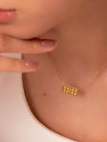 Stainless Steel Gold-Plated Geometric 11:11 Pendant with Chain