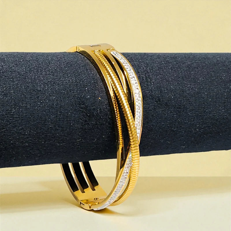 The Trinity Twisted Mixed-Texture Bracelets