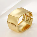 Bold Matte Gold Square Cuff | Architectural Brushed Statement Bangle