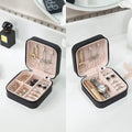 Mini Jewelry Travel Box, Small Portable Jewelry Storage Holder for Women's Rings Earrings Necklaces (Black)
