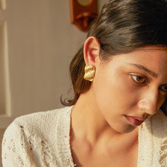 Ruptured Gold Earrings - Anti Tarnish Earring