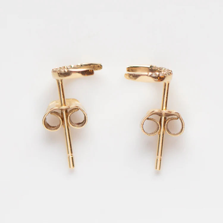 Celestial Moon Stud Earrings – Anti Tarnish Gold Plated