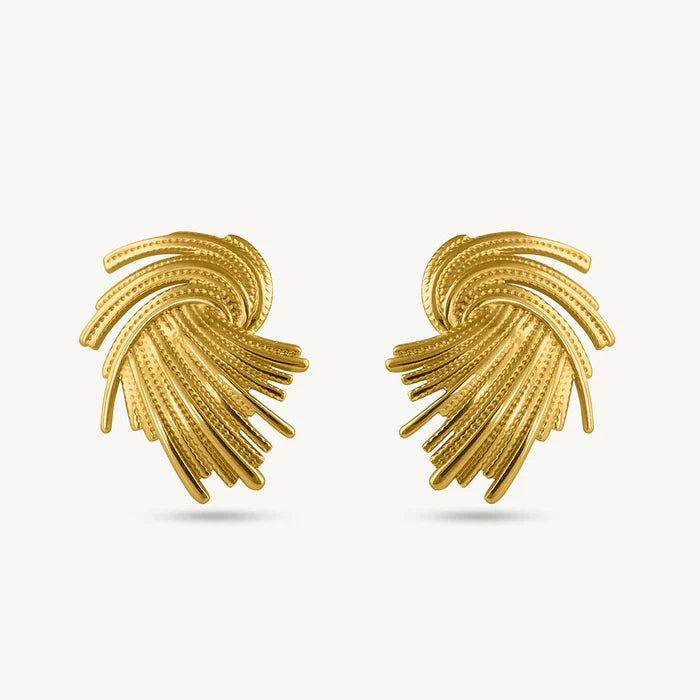 Whirlwind Spiral Gold Earrings – Bold Twisted Statement Earrings for Women