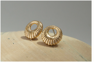 Ribbed Textured Post Earrings – Chic Statement Studs for Women & Girls