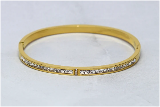 Zircon Studded Everyday Bracelet – Anti Tarnish Gold Plated