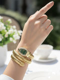 Luxury Serpentine Spiral Bracelet Watch with Green Dial