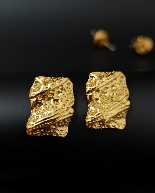 Ruptured Gold Earrings - Anti Tarnish Earring