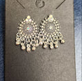 Mandala Bloom Oxidised Silver Stud Earrings with Ghungroo Fringe