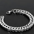Men's Cuban Link Chain Bracelet – Premium Stainless Steel Silver Bracelet