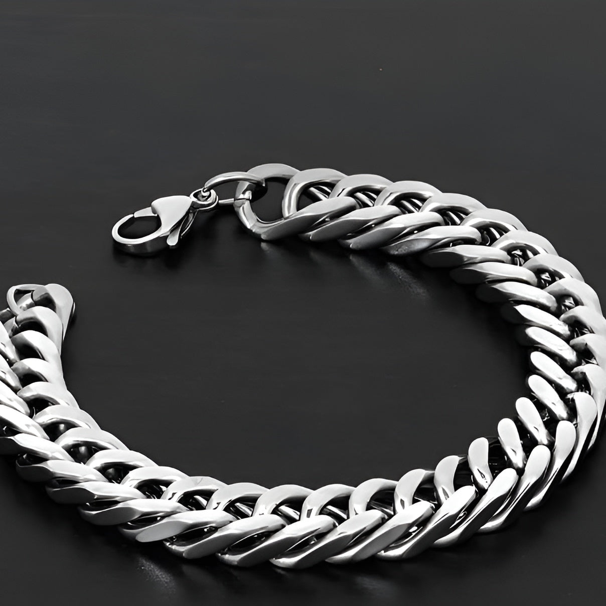 Men's Cuban Link Chain Bracelet – Premium Stainless Steel Silver Bracelet