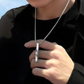 Men's Minimalist Silver Ring Pendant Necklace – Stainless Steel Circle Pendant Chain