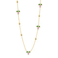 Enchanted Floral Tulip Crystal Station Necklace – 18K Gold Plated Anti-Tarnish Dainty Chain