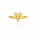 Minimalist Gold Heart Adjustable Ring | Stackable Ring for Women