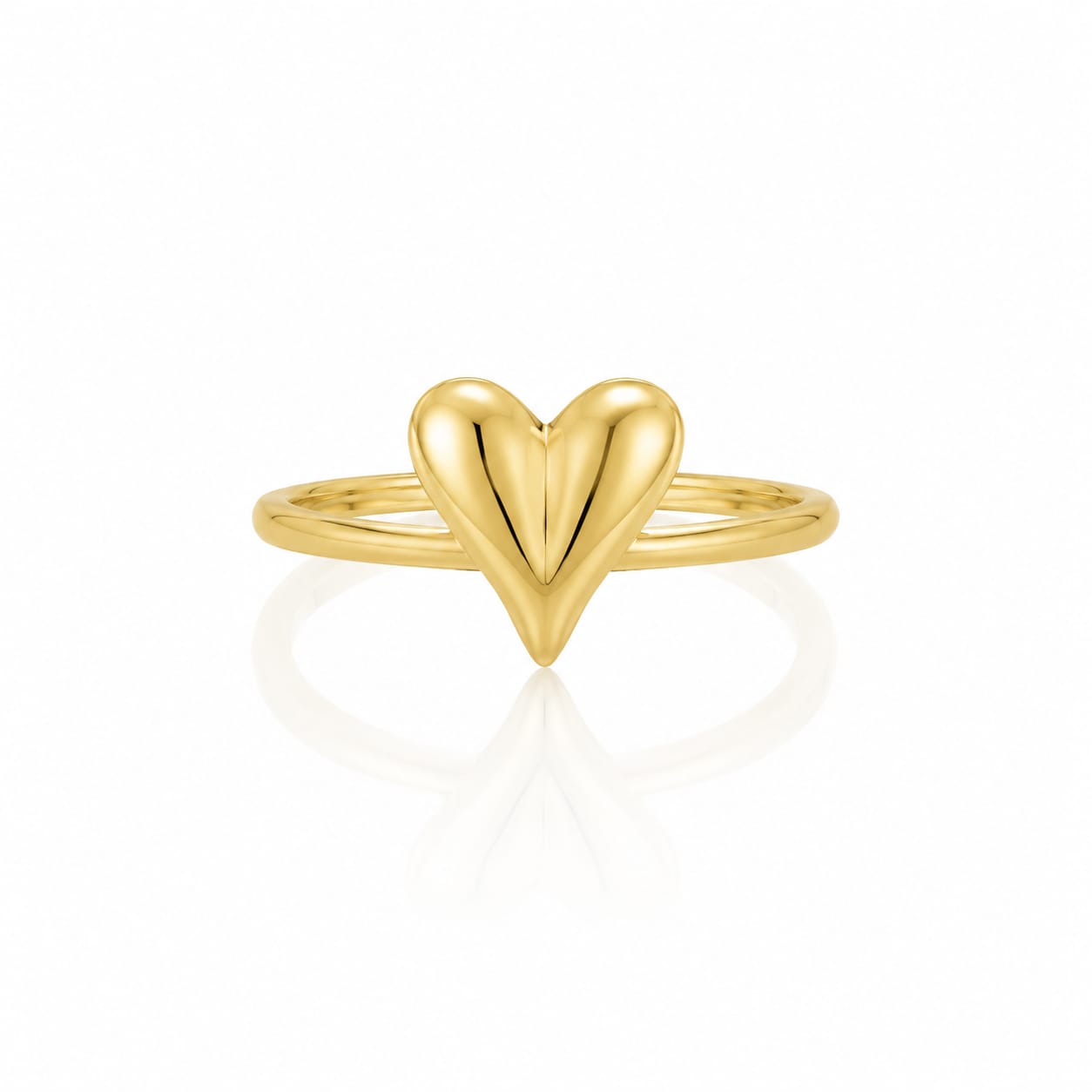 Minimalist Gold Heart Adjustable Ring | Stackable Ring for Women