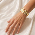 Luxury Gold Adjustable Ring & Cuff Bracelet Set – Minimalist Statement Combo