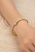 Gold Crystal Knot Bangle Bracelet