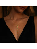 Dkane Designs Women Emerald Star Fall Pendant Necklace