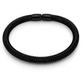 Men's Black Coil Stainless Steel Bracelet – Minimalist Magnetic Clasp Bracelet