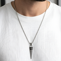 Men's Spear Pendant Necklace – Stainless Steel Geometric Arrow Pendant Chain