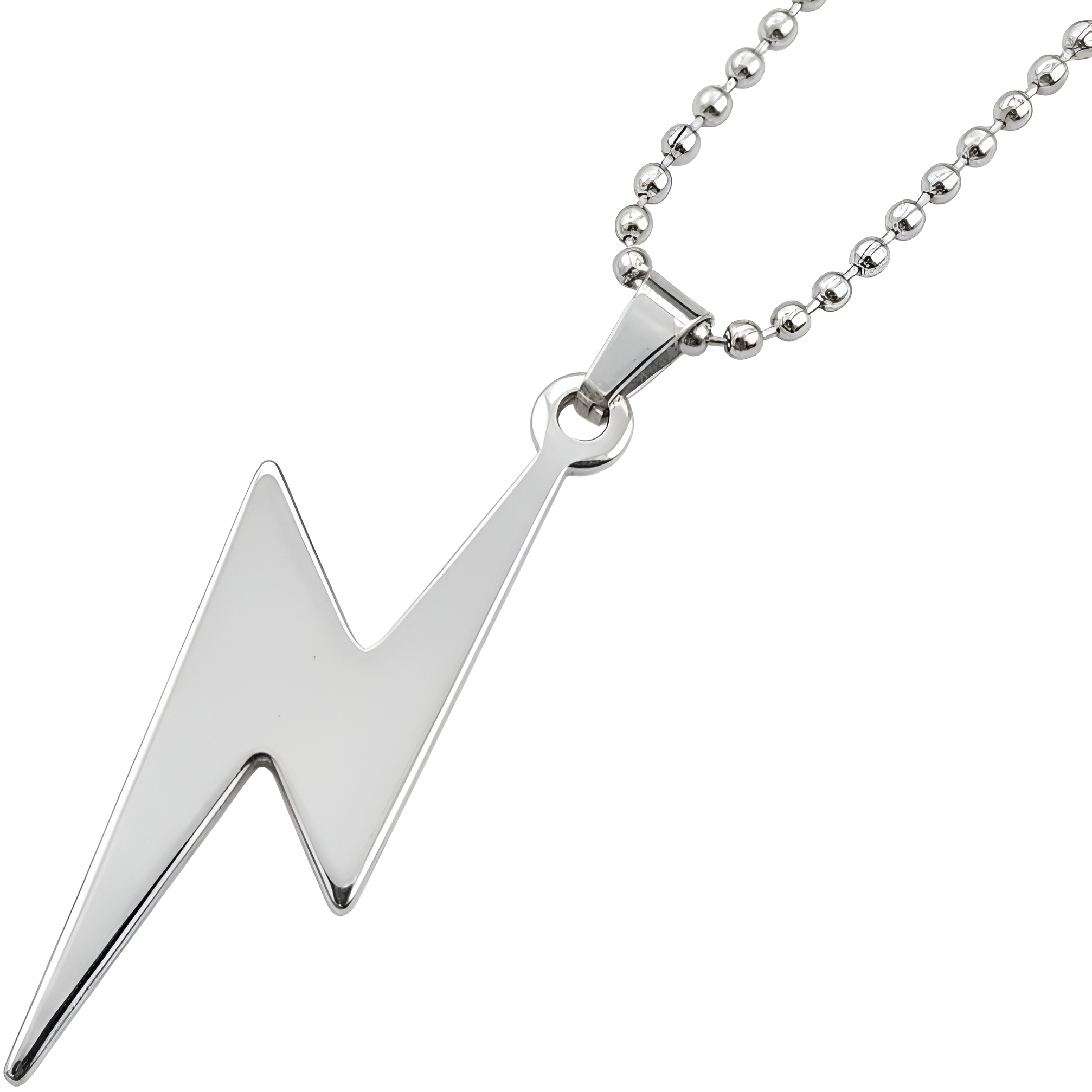 Men's Lightning Bolt Pendant Necklace – Stainless Steel Thunderbolt Chain