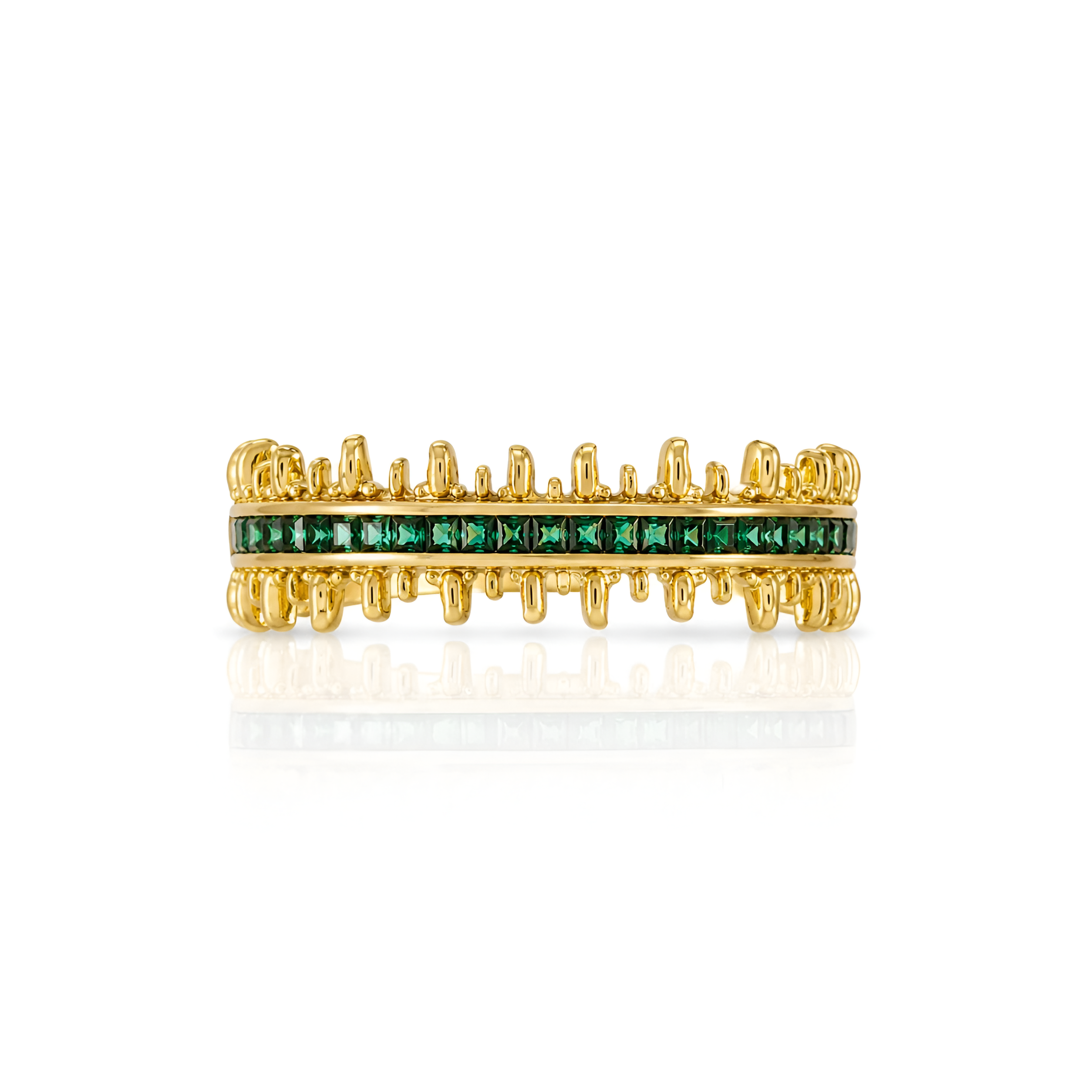 Minimal Emerald Green Ring | Everyday Adjustable Waterproof Jewelry