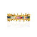 Rainbow Eternity Ring for Women | Anti-Tarnish Adjustable Waterproof Gold Band Ring