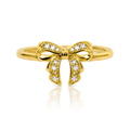 Gold Bow Knot Adjustable Ring for Women | Anti-Tarnish Waterproof Dainty Bow Ring