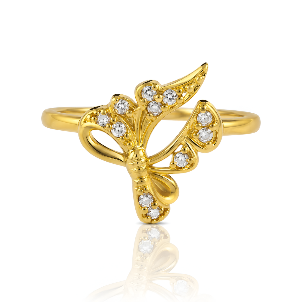 Gold Bow Knot Adjustable Ring for Women | Anti-Tarnish Waterproof Dainty Bow Ring