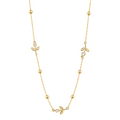 Golden Tulip Botanical Station Necklace – 18K Gold Plated Anti-Tarnish Dainty Chain
