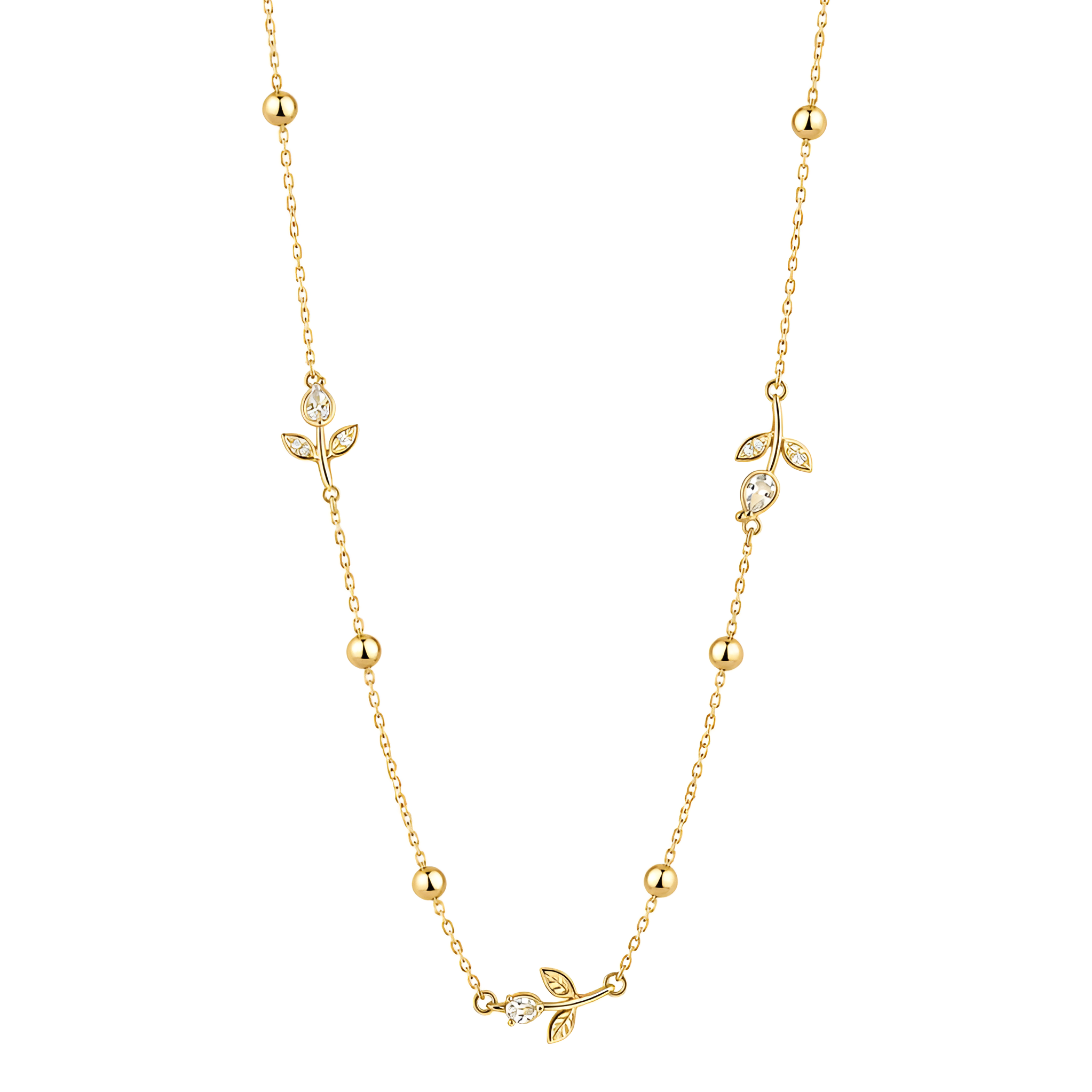 Golden Tulip Botanical Station Necklace – 18K Gold Plated Anti-Tarnish Dainty Chain