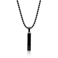 Men's Black Bar Pendant Necklace – Stainless Steel Minimalist Chain