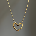 Minimalist Gold Twisted Open Heart Pendant Necklace