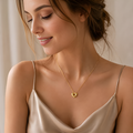 Chunky Gold Puffed Heart Pendant Necklace