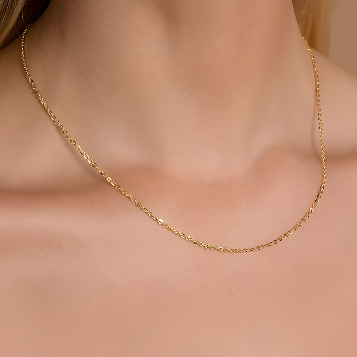 Minimalist Dainty Gold Link Chain Necklace