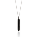 Men's Black Obsidian Bar Pendant Necklace – Stainless Steel Minimalist Chain