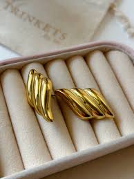 Golden Wing Design Statement Stud Earrings – Anti Tarnish