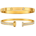 Luxury Anti-Tarnish Gold Screw & Nail Bracelet Combo for Women