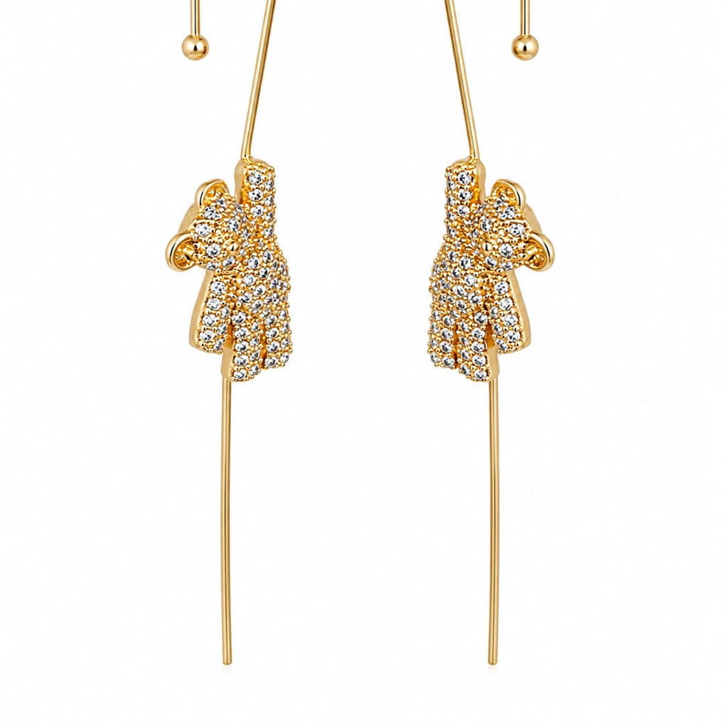 Anti Tarnish Bow Ear Cuff for Women | Gold Crystal Ear Cuff | Waterproof Jewelry