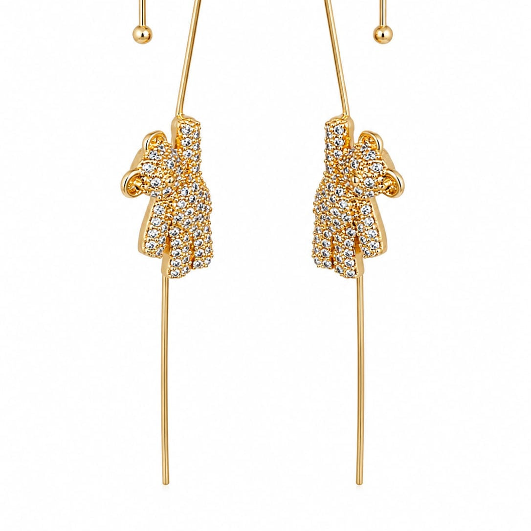 Anti Tarnish Bow Ear Cuff for Women | Gold Crystal Ear Cuff | Waterproof Jewelry