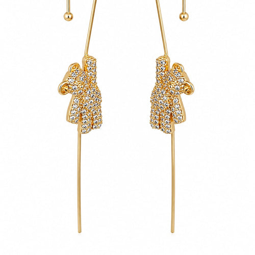 Anti Tarnish Bow Ear Cuff for Women | Gold Crystal Ear Cuff | Waterproof Jewelry