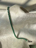 Medium Size Sparkle Green Premium Silver Plated Tennis Bracelet