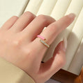 Pink Enamel Adjustable Ring for Women | Anti Tarnish Gold Ring