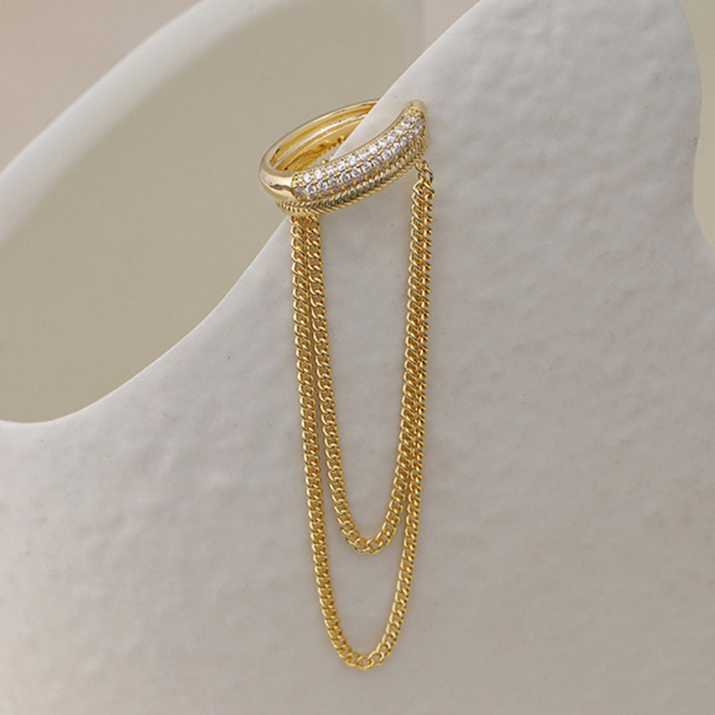Crystal Chain Ear Cuff for Women | Premium Anti Tarnish Ear Jewelry