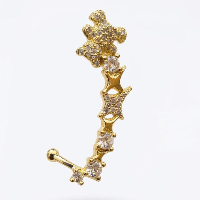 Premium Gold Ear Cuff for Women | Crystal Star Design | Waterproof
