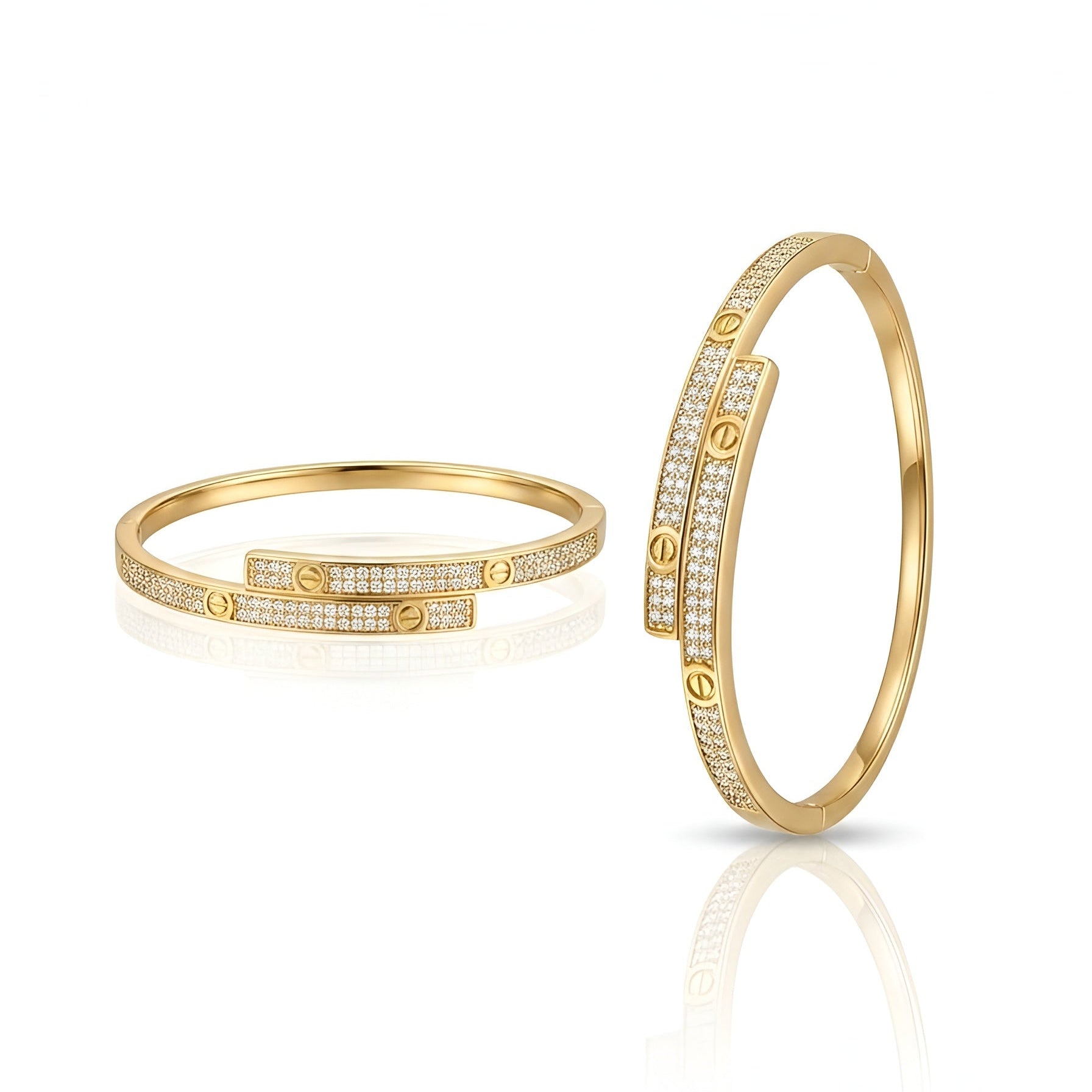 Luxury Gold Crystal Bangle Bracelet for Women | Waterproof Anti Tarnish | Stainless Steel Kada | Premium Designer Bracelet