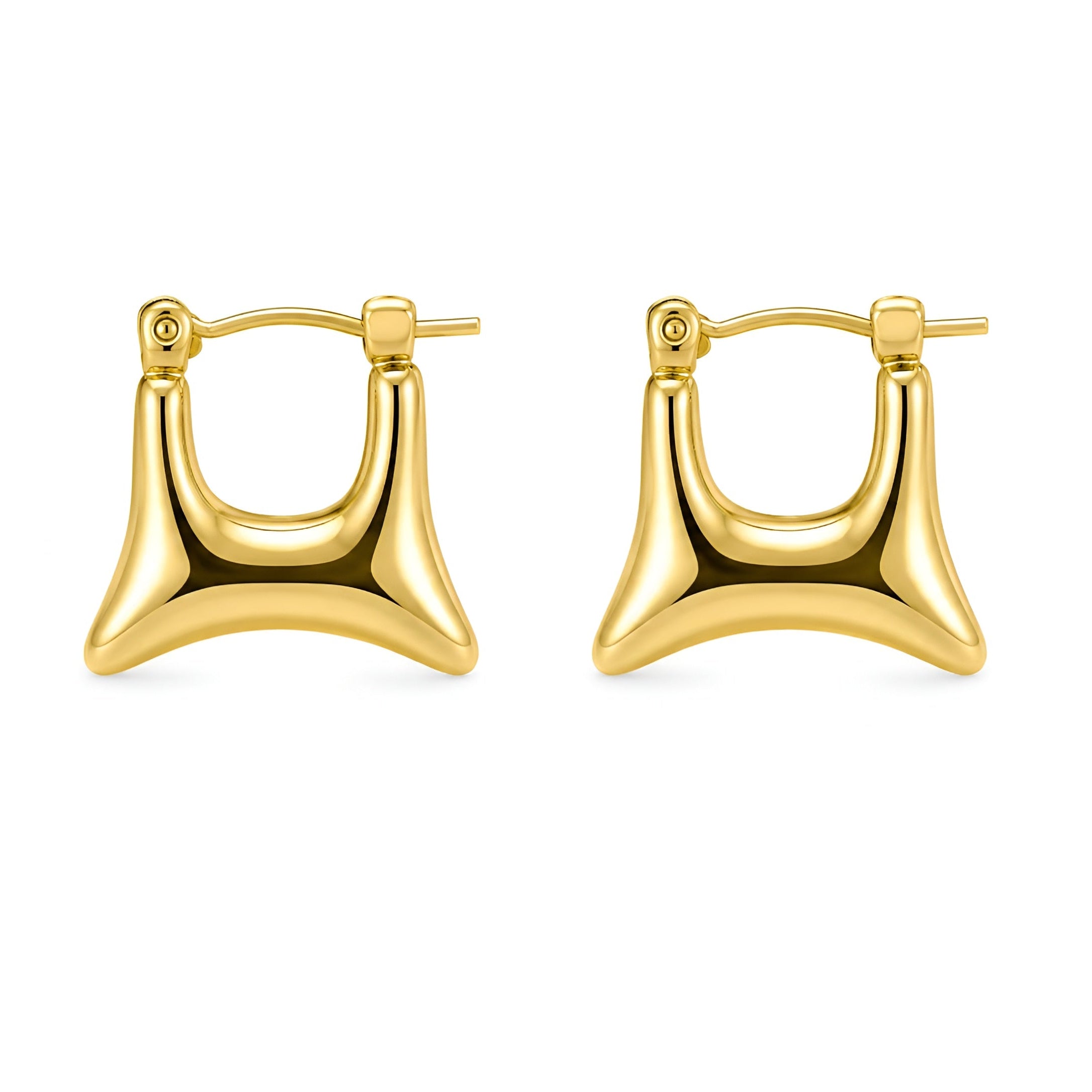 Geometric Gold Hoop Earrings for Women | Anti Tarnish Waterproof | Stainless Steel Statement Earrings