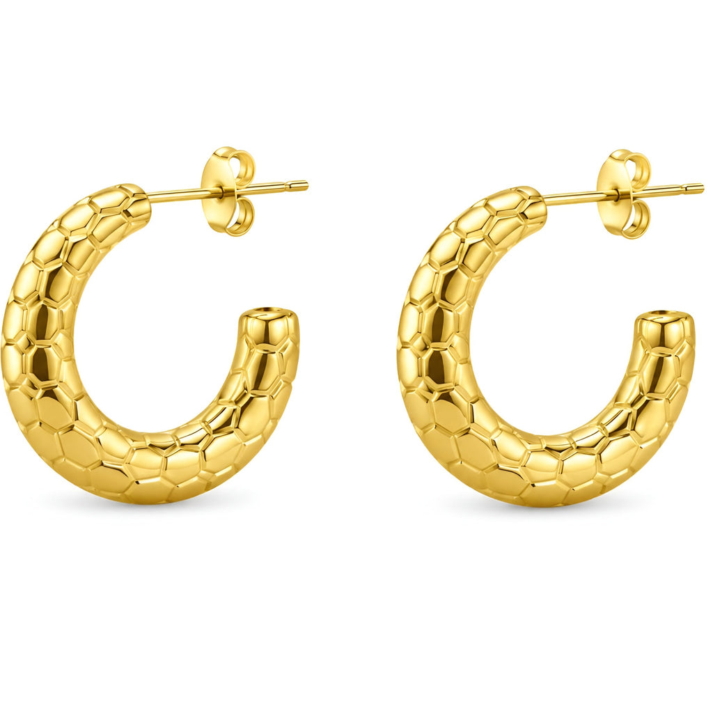 Textured Chunky Gold Hoop Earrings – Bold Luxury for Everyday Style