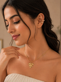 Aurora Leaf Gold Pendant Necklace