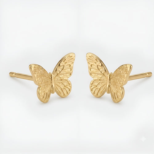 Butterfly Gold Plated Stud Earrings | Minimalist Women's Jewelry