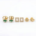 Gold Plated Stud Earrings Combo Set for Women | Designer Earrings